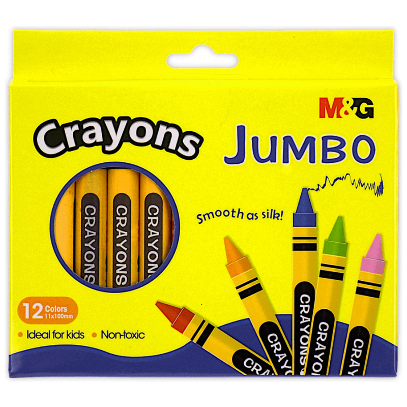 Jumbo Wax Crayons - 12 Colors