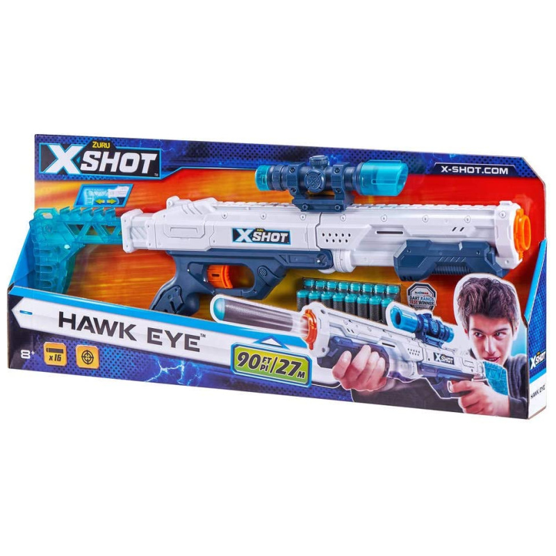 X-Shot Hawk Eye Gun - 16 Bullets
