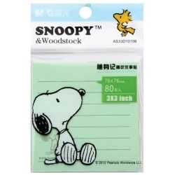 Snoopy Lined Sticky Notes - Random Color