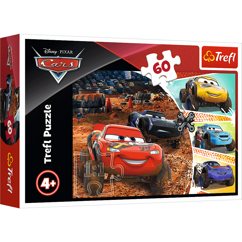 Trefl Disney Cars 60 Piece Jigsaw Puzzle pour Enfants Lightning McQueen avec des amis 