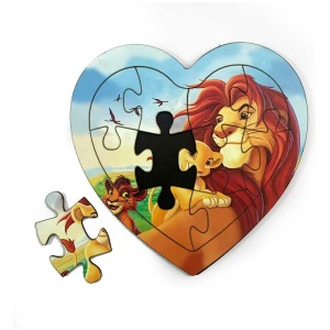 Heart Wooden Puzzle Board - The Lion King