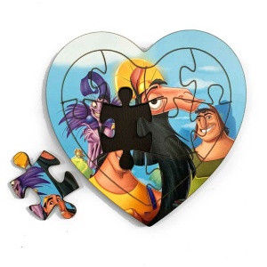 Heart Wooden Puzzle Board - The Emperor's New Groove