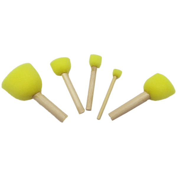 Sponge Paint Brush Set - Yellow - 5 Pcs