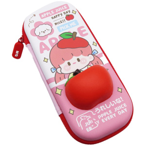 Pencil Case - Apple Juice With Squishy Apple - Pink
