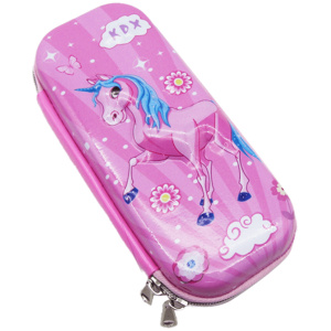 Pencil Case - Unicorn With Flower - Pink