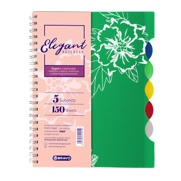 Bravo Elegant Notebook A4 – 5 Subjects - Random Color