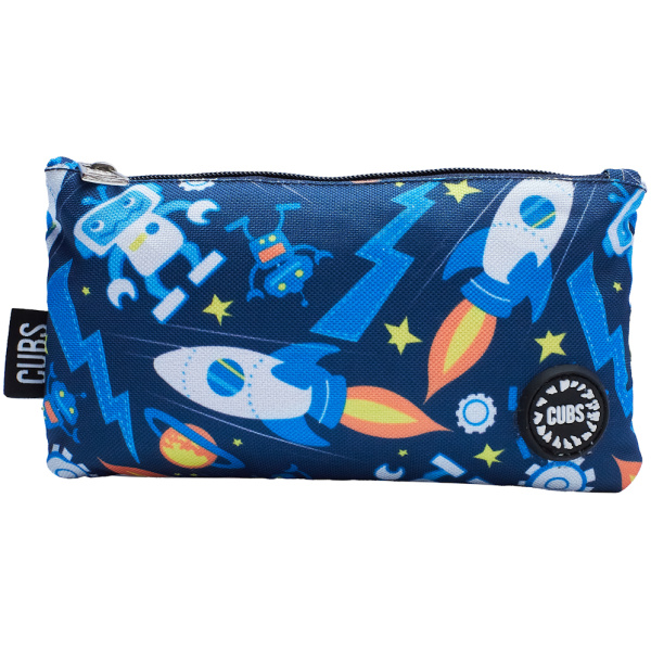 Big And Basic Pencil Case - Robot Space