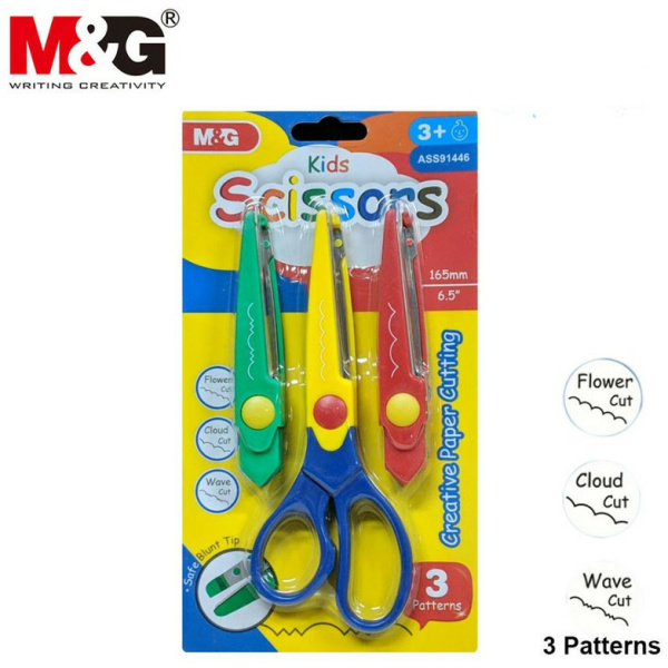 Creative Paper Kids Scissors - 3 Patterns