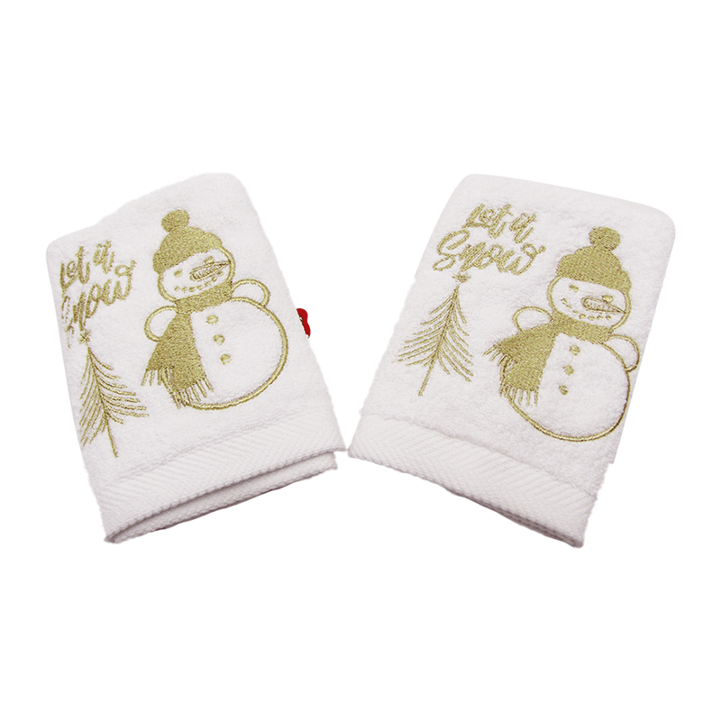 Christmas Towel Set 2 Pcs - White - Random Pick