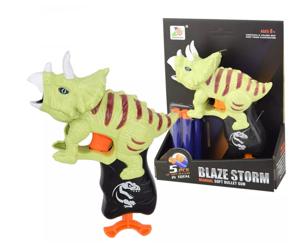 Dinosaur Soft Bullet Blaster - Triceratops