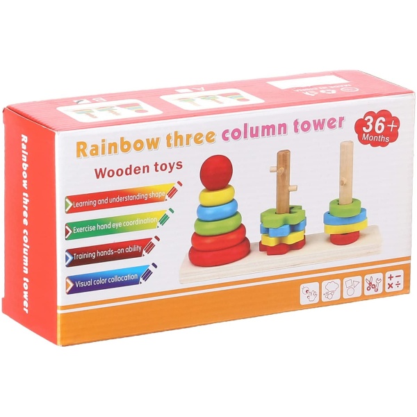 Rainbow Three Column Tower