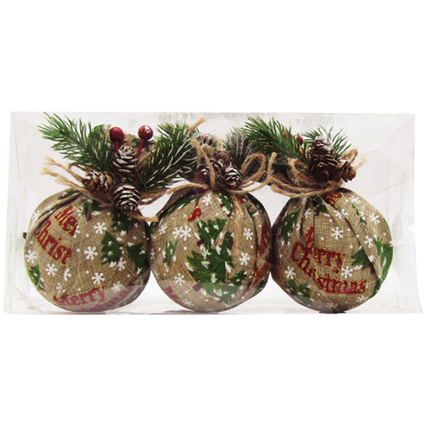 Ornaments - Merry Christmas Balls - 3 Pcs