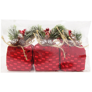 Ornaments - Box Set - 3 Pcs - Red