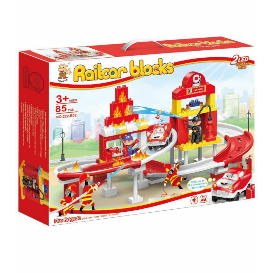 Fire Brigsde Building Blocks With Sound And Light - 85 Pcs