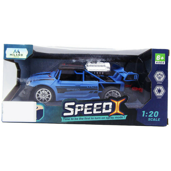 Speed X Spray Car With Remote Control  - Blue