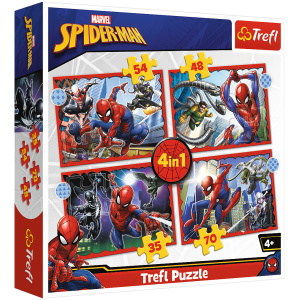 The Heroic Spider-Man 4 In 1 Jigsaw Puzzle - 207 Pcs