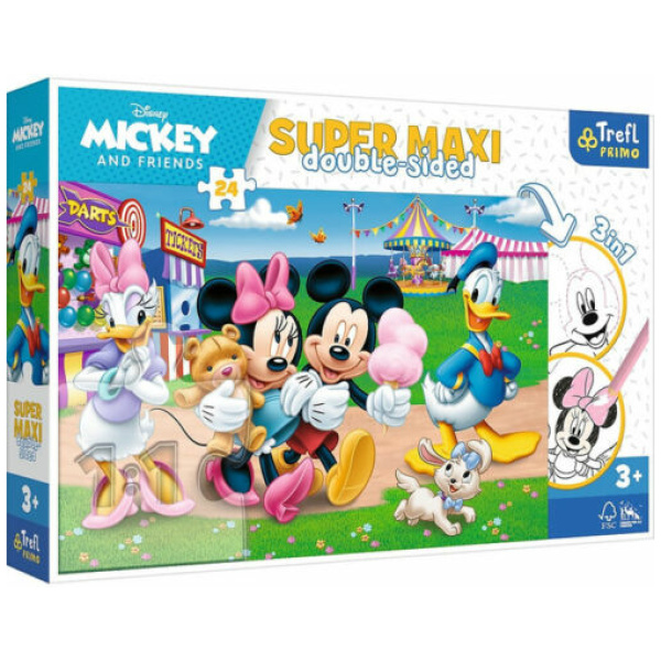 Mickey And His Friends Super Maxi Double Sided Jigsaw Puzzle - 24 Pcs