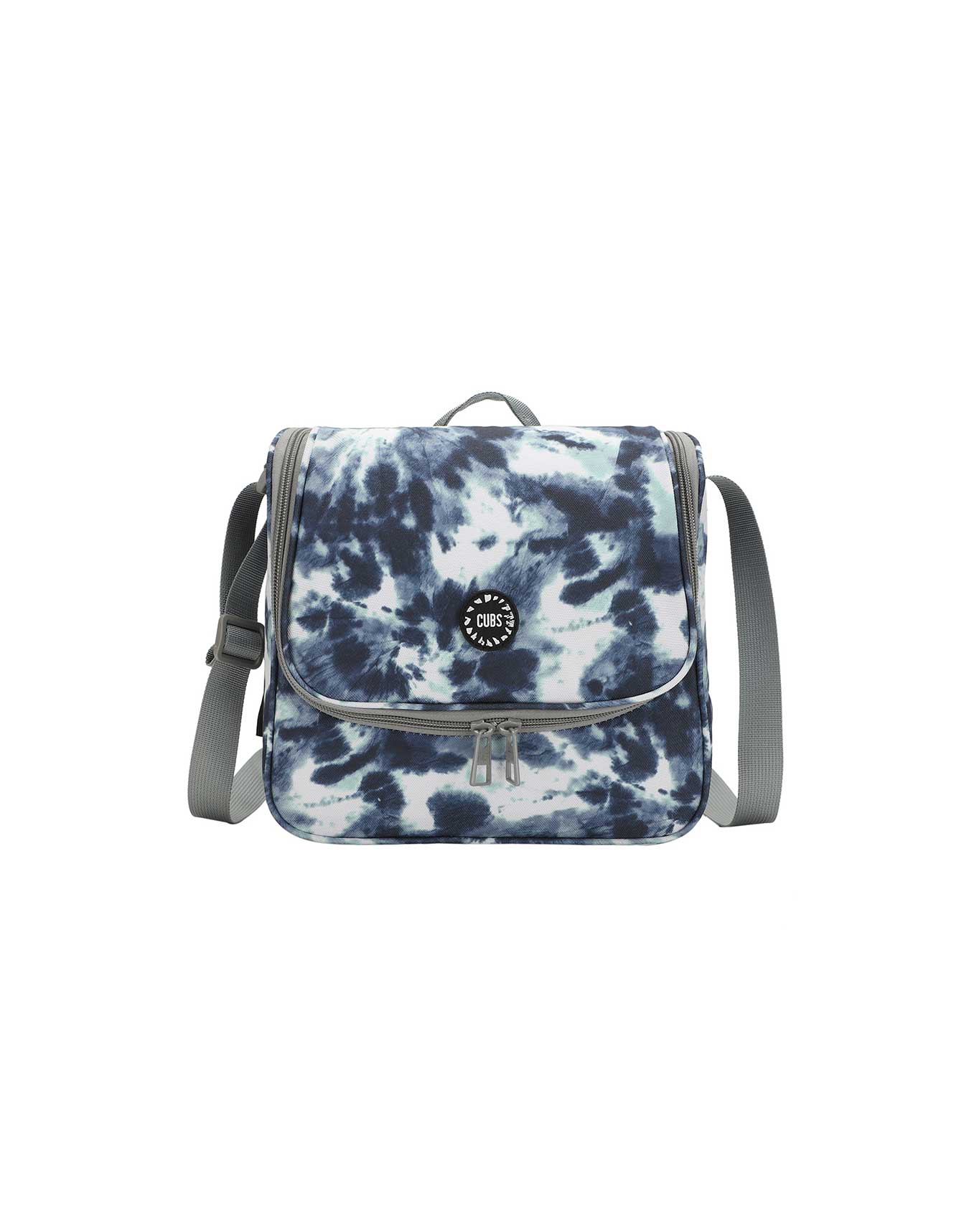 Cross Body Lunch Bag - Black And White Tie Dye