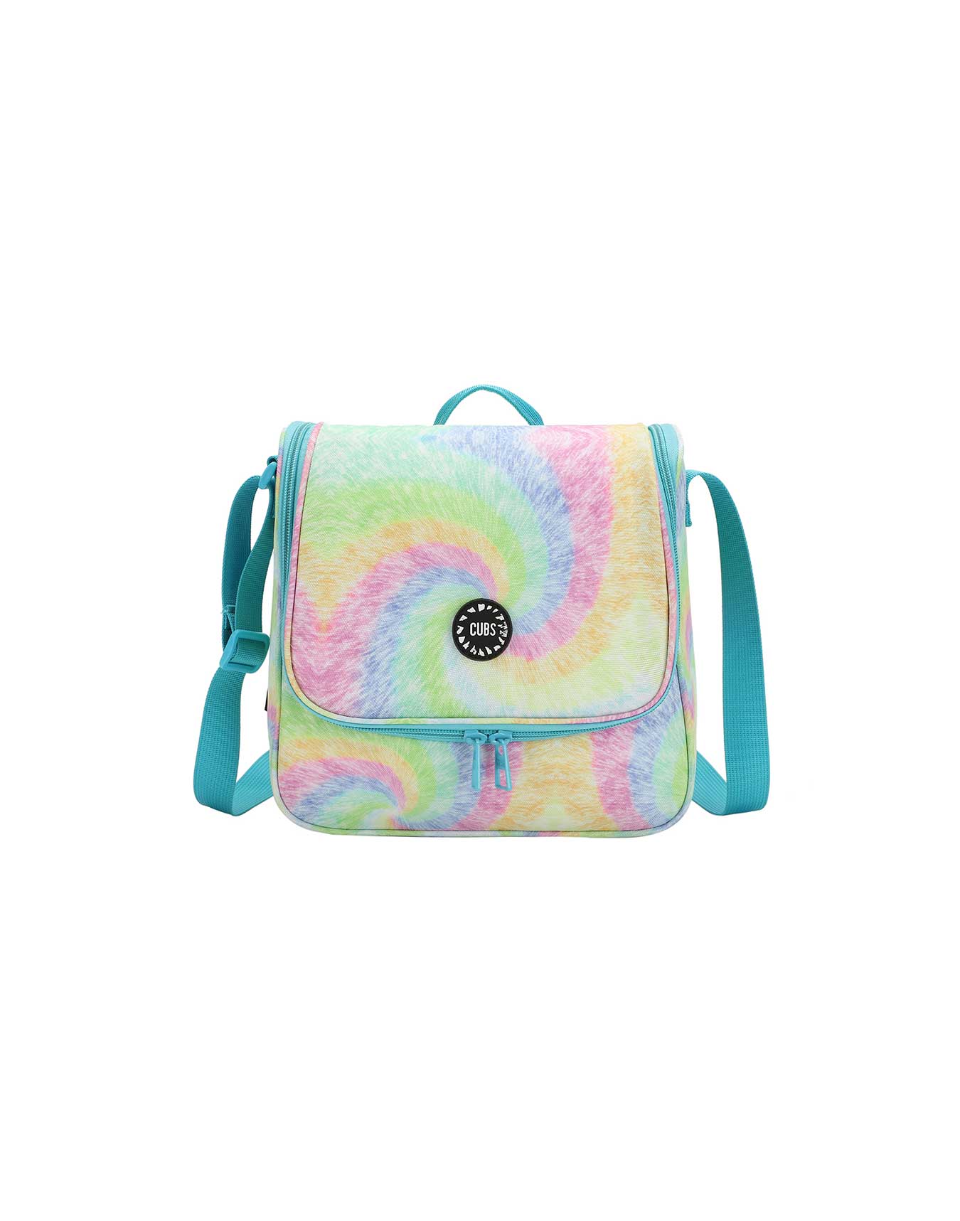 Cross Body Lunch Bag - Pastel Rainbow Swirl