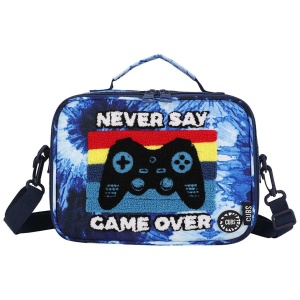 Cross Body Lunch Bag - Game over Blue Tie Dye