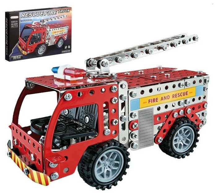 Rescue Fire Truck Metal Construction Building Block Set -  292 Pcs
