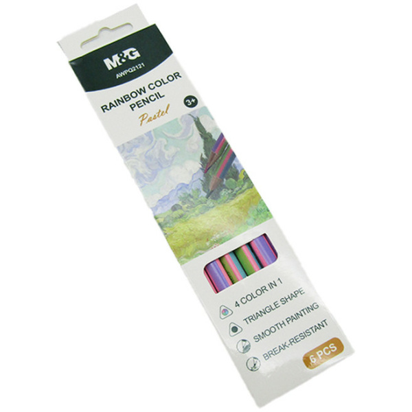 Rainbow Color Pencil - Pastel - 6 Pcs