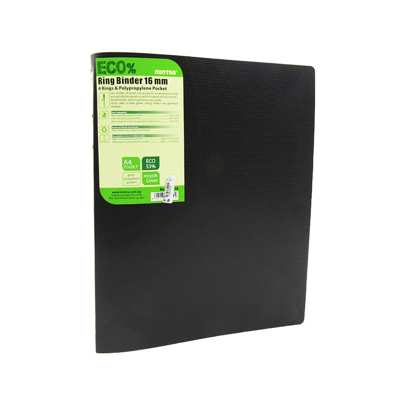 Eco Folder Binder – 4 Rings – Black