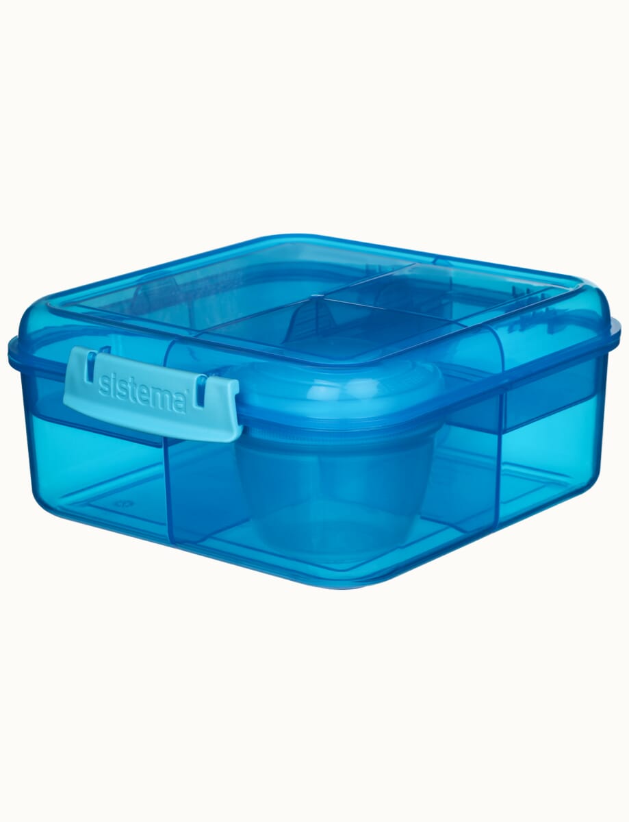 To Go 1.25L Bento Cube With With Yogurt Pot - Blue