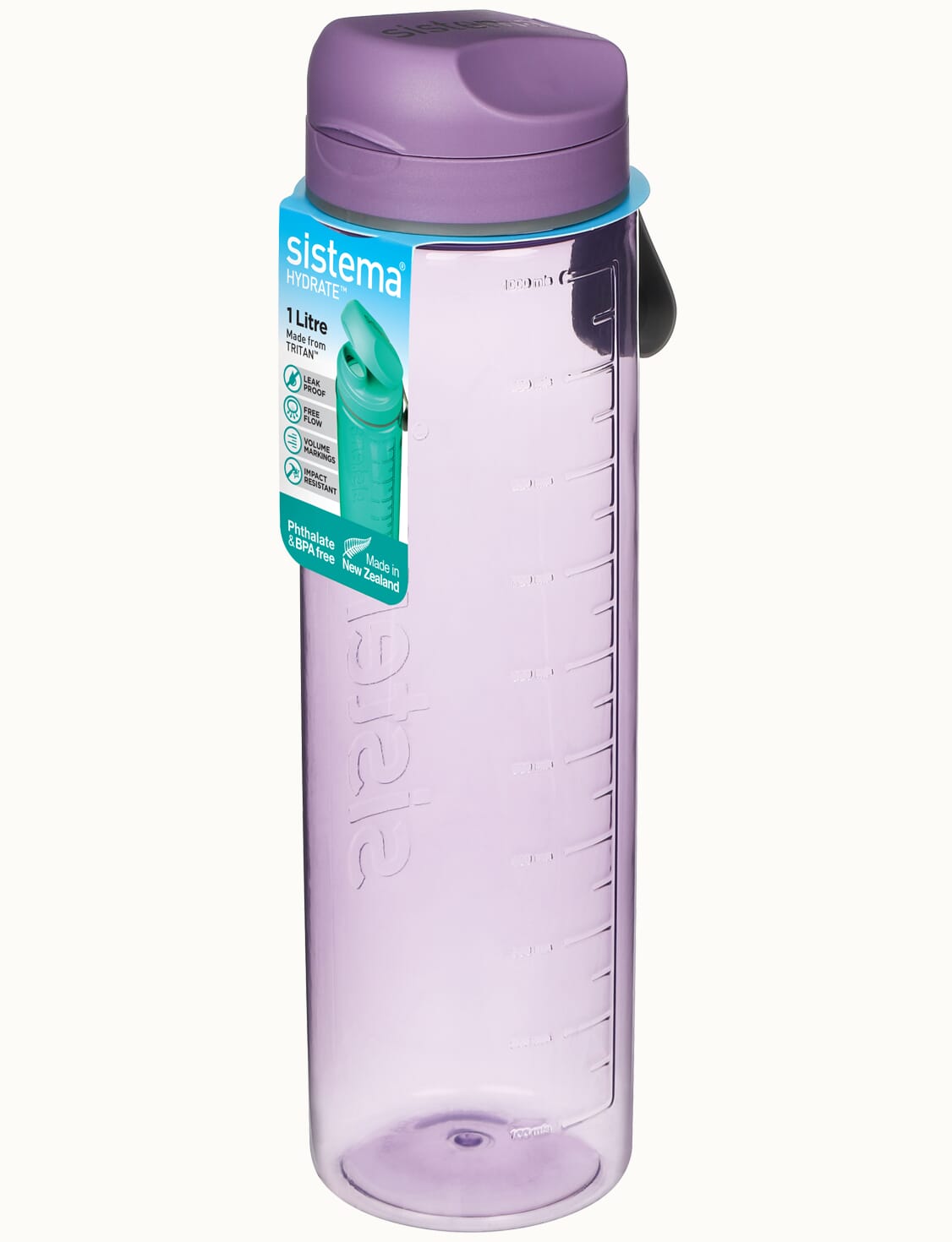 Hydrate Tritan Water Bottle 1L - Purple