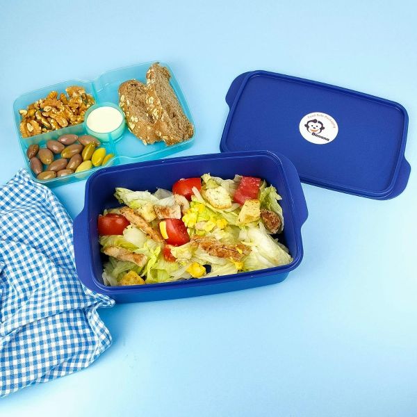 Banana Divided Lunch Box With Splitter 1.5L - Navy