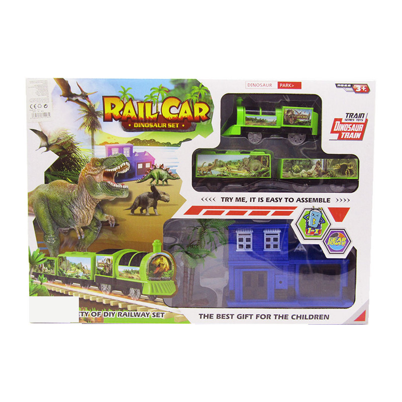 Rail Car Dinosaur Train Set With Station