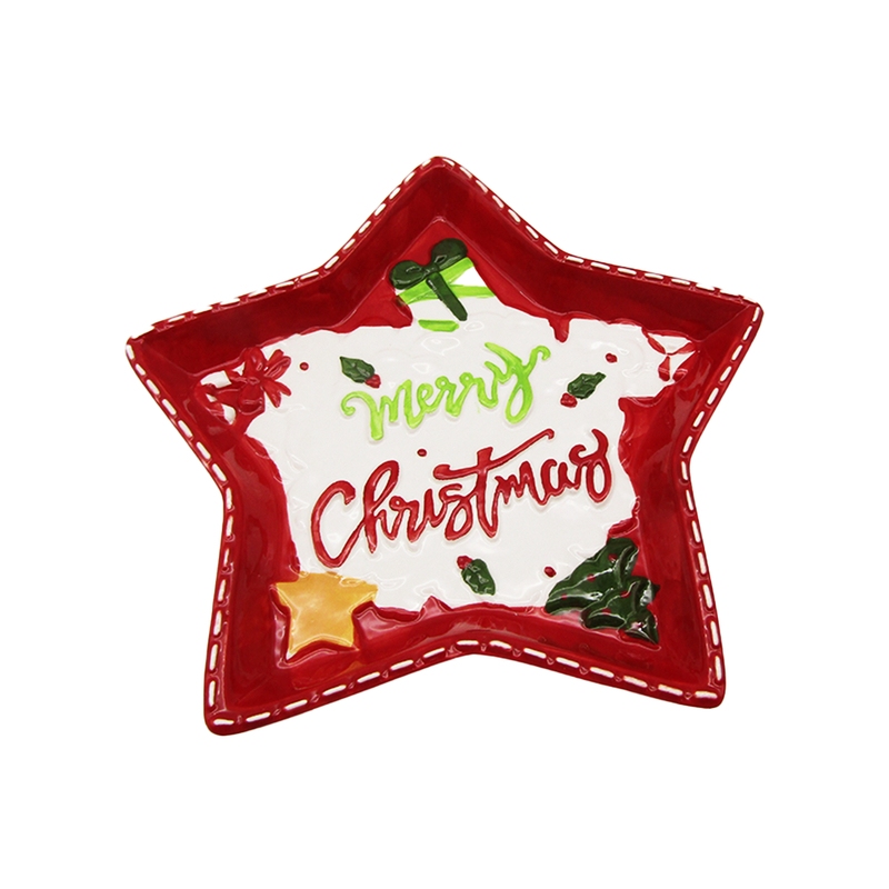 Christmas Ceramic Plate – Merry Christmas - Star