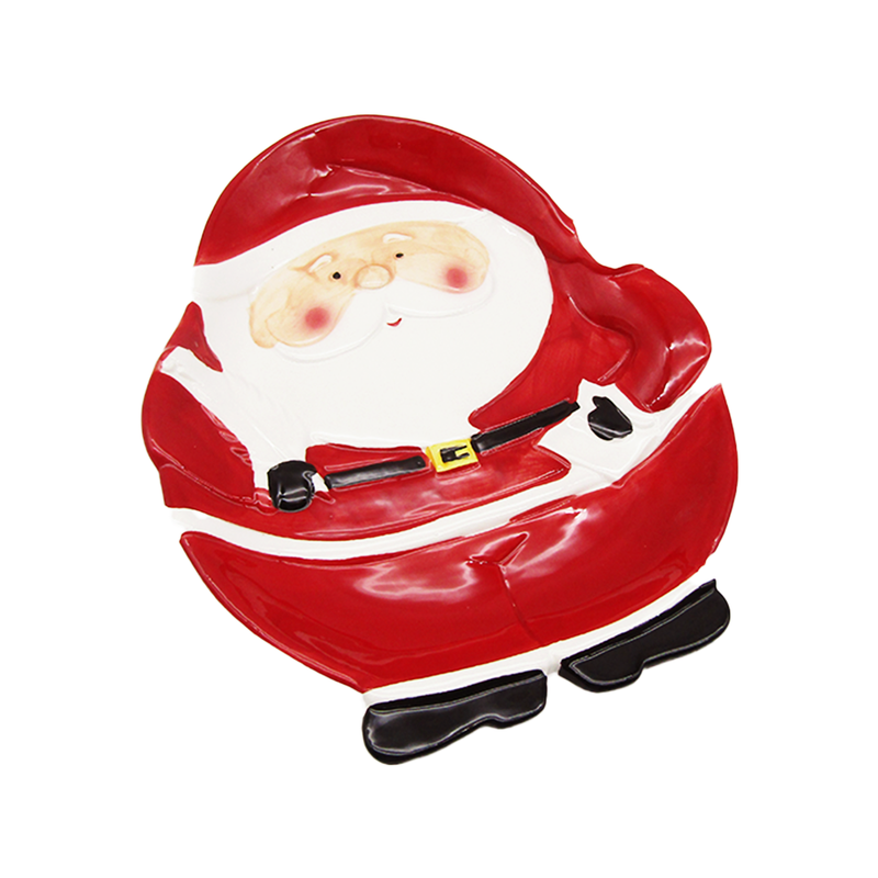 Christmas Ceramic Plate – Santa Claus - Red