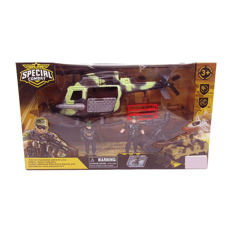 Army Special Combat Helicopter With Tank Play Set