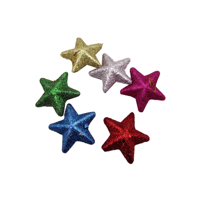 Ornaments - Glitter Foam Star - 6 Pcs