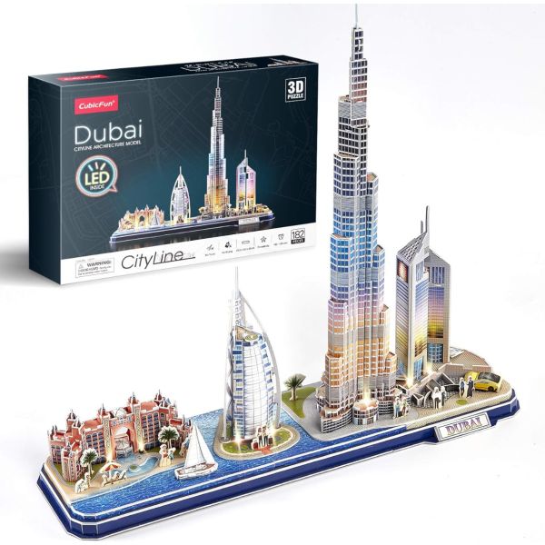 Dubai 3D Puzzle With Light - 182 Pcs