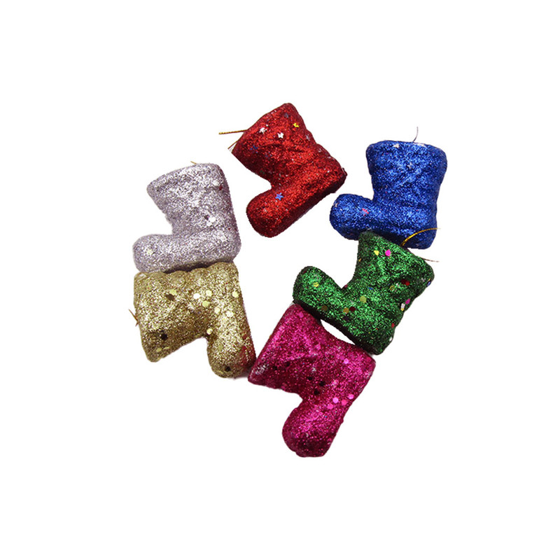 Ornaments - Glitter Foam Stocking  - 6 Pcs