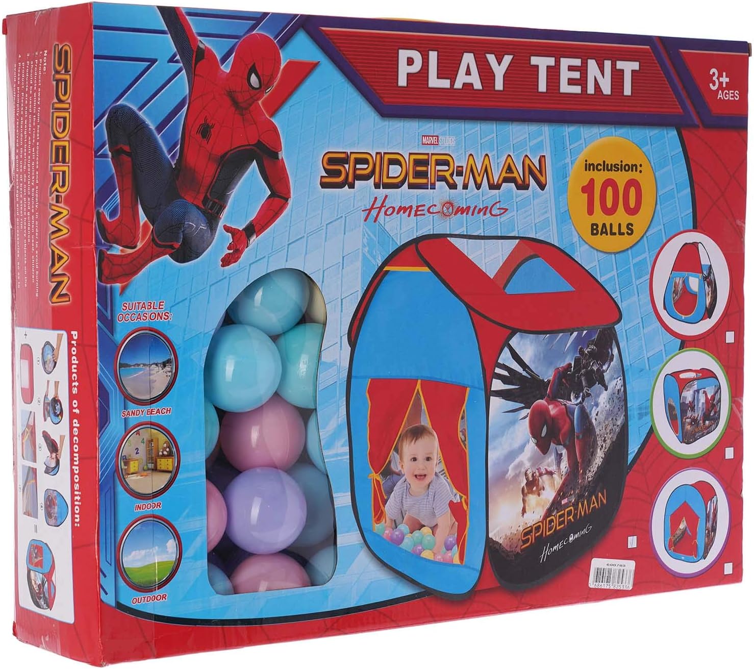 Play Tent – Spiderman – 100 Ball
