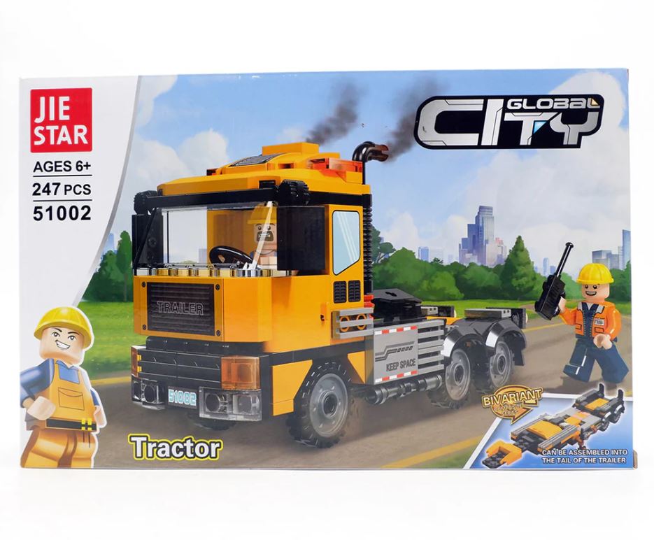 Jie Star Building Blocks - Global City Tractor - 247Pcs