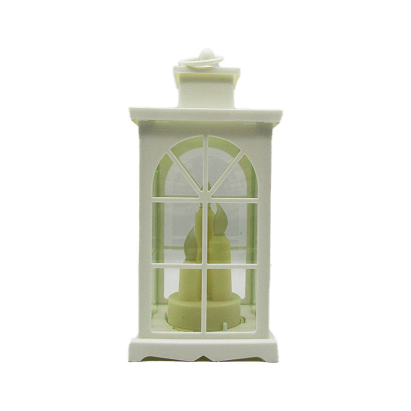 Acrylic Ramadan Lantern With 3 Candles - 29cm  White