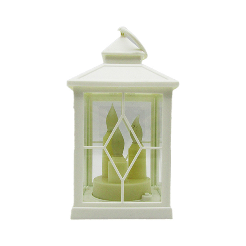 Acrylic Ramadan Lantern With 3 Candles - White
