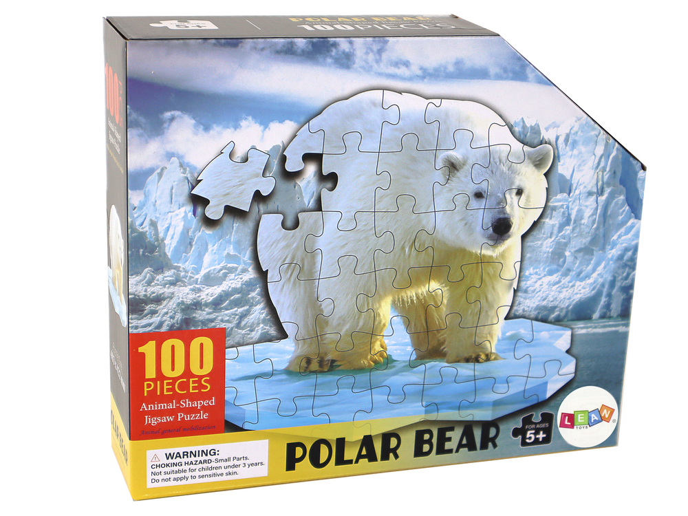 Animal-Shaped Jigsaw Puzzle - Polar Bear - 100 Pcs
