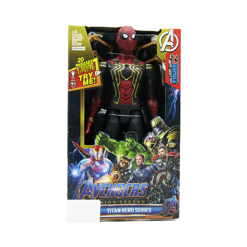 Avengers Titan Hero With Sound And Light - Spiderman - Black