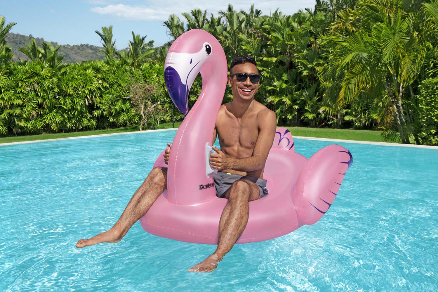 Inflatable Luxury Flamingo Pool Float Ride-On