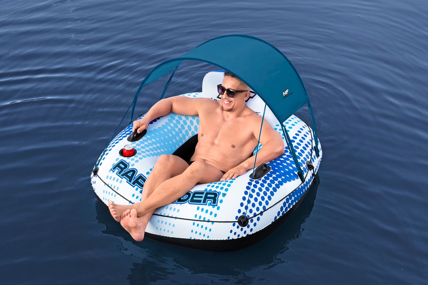 Rapid Rider™ Swimming Ring With Sun Canopy