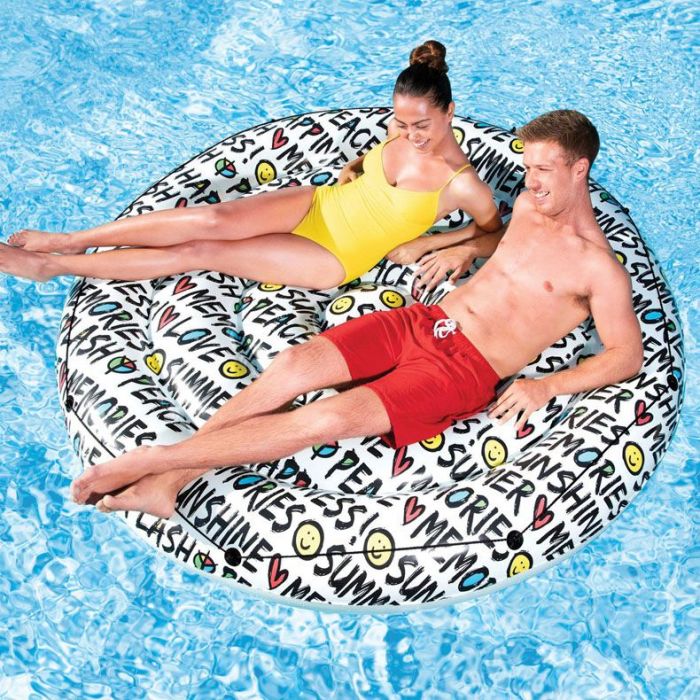Inflatable Summer Quotes Island Pool Float Ride-On