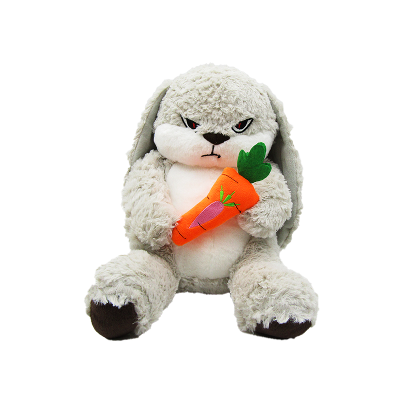 Plush Soft - Rabbit With Carrot - Grey