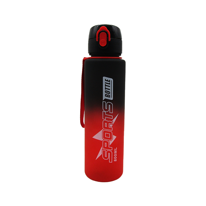 Sports Water Bottle With Straw 800ML  - Black / Purple