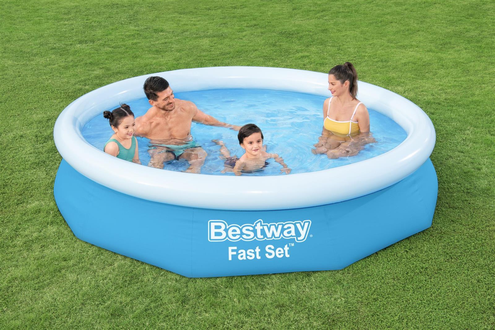 Fast Set™ Round Inflatable Pool Without Pump - Blue
