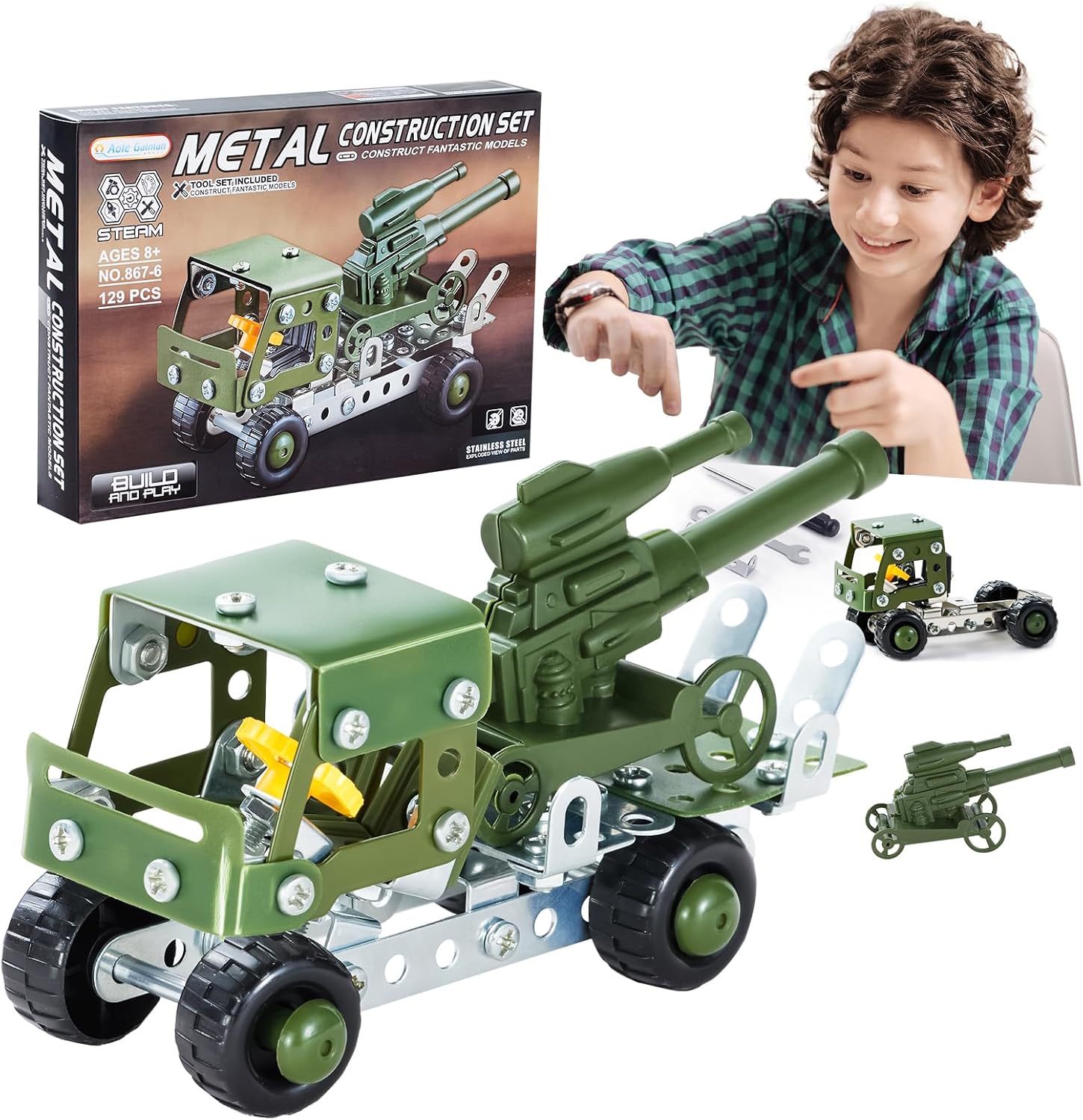 Stainless Steel Building Blocks - 129 Pcs